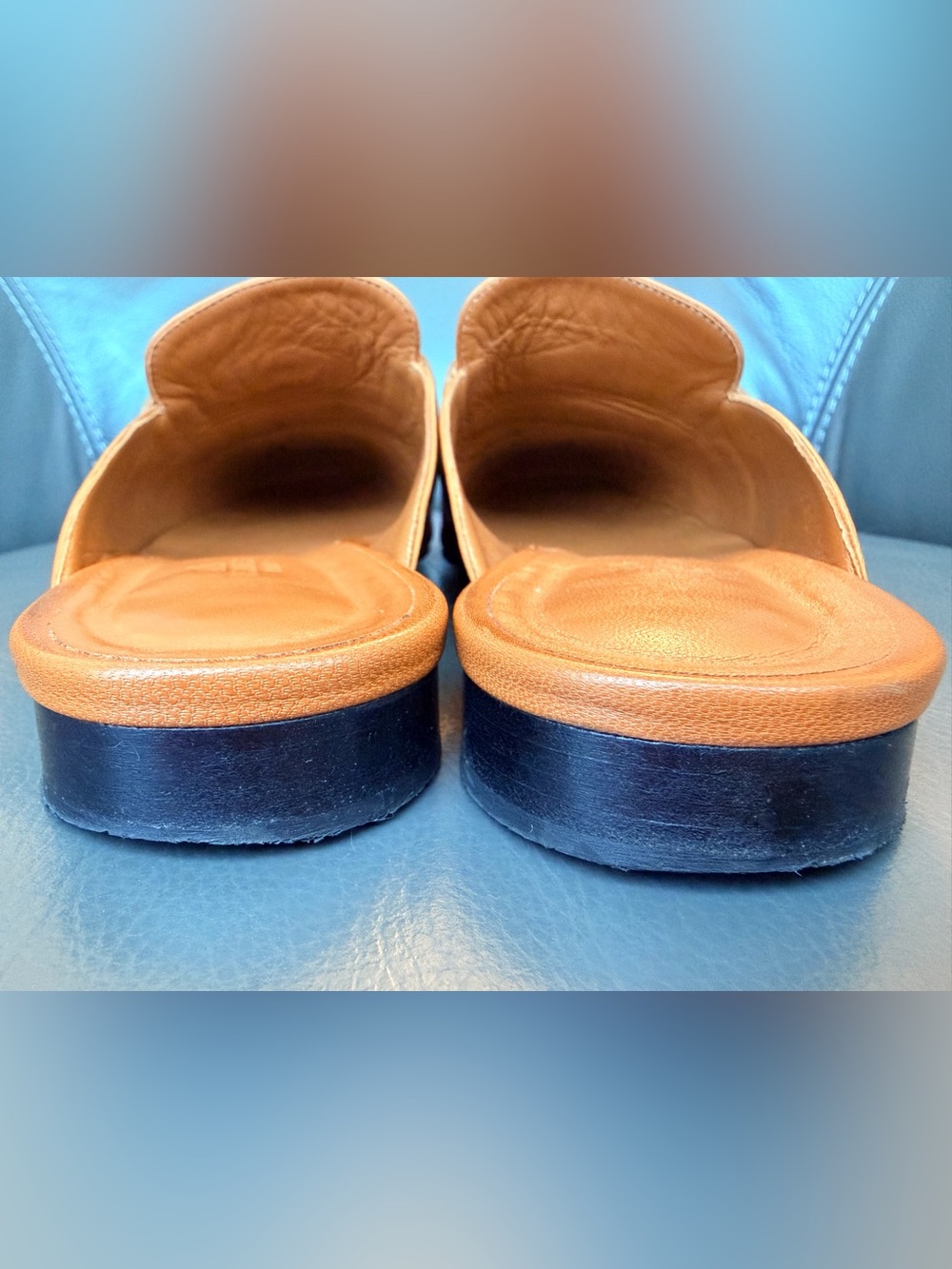Hermes Oz Mule slides Natural brown  Leather  Loafers Size 40 - Picture 10 of 16
